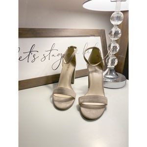 Nude Chunky Heel Sandals